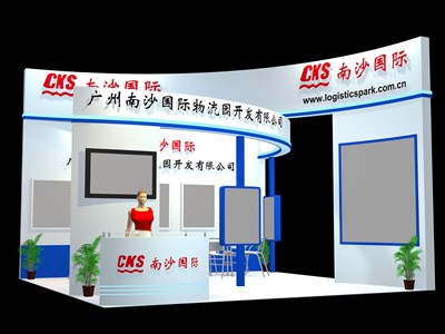36平米展臺(tái)設(shè)計(jì)制作：三面開(kāi)口/現(xiàn)代/木質(zhì)結(jié)構(gòu)/白色，為交通物流展展商而作（免費(fèi)使用）