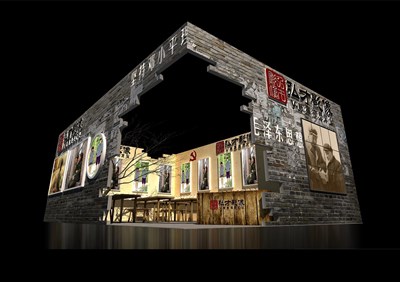 54平米展臺設計制作：二面開口/現(xiàn)代/木質(zhì)結(jié)構(gòu)/黃色，為廣告展展商而作（免費使用）