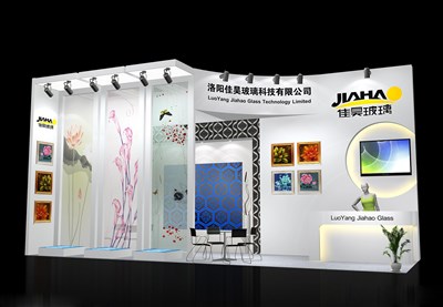 27平米展臺(tái)設(shè)計(jì)制作：二面開口/現(xiàn)代/木質(zhì)結(jié)構(gòu)/白色，為工藝品展展商而作（免費(fèi)使用）