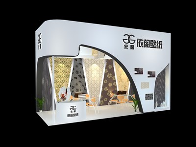 21平米展臺設(shè)計制作：二面開口/現(xiàn)代/木質(zhì)結(jié)構(gòu)/白色，為建材展展商而作（免費使用）