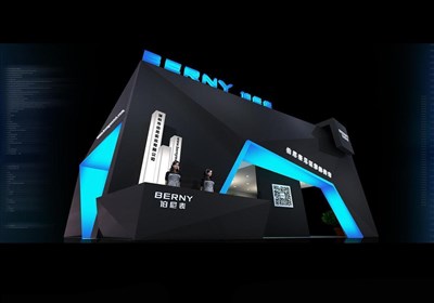 96平米展臺設計制作：一面開口/前衛(wèi)/木質(zhì)結構/黑色，為鐘表展展商而作（免費使用）