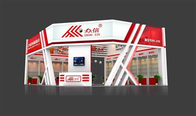 108平米展臺設(shè)計制作：二面開口/現(xiàn)代/木質(zhì)結(jié)構(gòu)/紅色，為釣具展展商而作（免費(fèi)使用）
