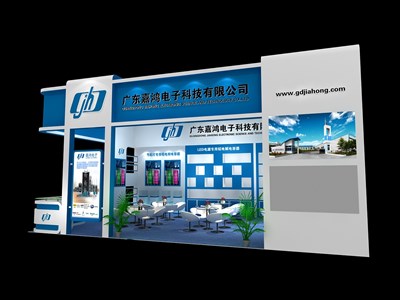 54平米展臺設(shè)計制作：二面開口/現(xiàn)代/木質(zhì)結(jié)構(gòu)/藍(lán)色，為照明展展商而作（免費(fèi)使用）