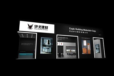72平米展臺(tái)設(shè)計(jì)制作：二面開口/現(xiàn)代/木質(zhì)結(jié)構(gòu)/黑色，為衛(wèi)浴展展商而作（免費(fèi)使用）