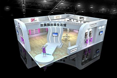 130平米展臺設計制作：二面開口/前衛(wèi)/木質結構/白色，為服裝展展商而作（免費使用）