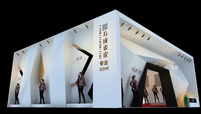 156平米展臺設計制作：一面開口/前衛(wèi)/木質結構/白色，為服裝展展商而作（免費使用）