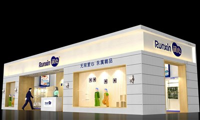 102平米展臺設(shè)計制作：二面開口/現(xiàn)代/木質(zhì)結(jié)構(gòu)/白色，為服裝展展商而作（免費使用）