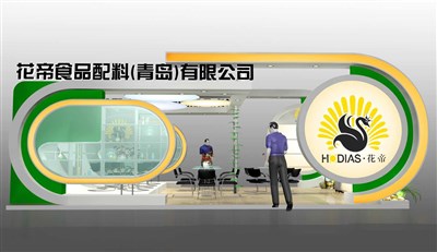 54平米展臺設(shè)計制作：一面開口/現(xiàn)代/木質(zhì)結(jié)構(gòu)/白色，為食品展展商而作（免費使用）
