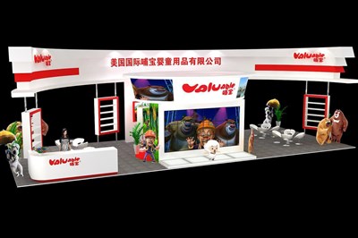 90平米展臺設(shè)計(jì)制作：四面開口/現(xiàn)代/木質(zhì)結(jié)構(gòu)/白色，為嬰幼展展商而作（免費(fèi)使用）