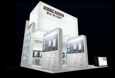 36平米展臺設(shè)計制作：三面開口/現(xiàn)代/木質(zhì)結(jié)構(gòu)/白色，為安防展展商而作（免費使用）