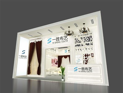 56平米展臺(tái)設(shè)計(jì)制作：一面開口/歐式/木質(zhì)結(jié)構(gòu)/白色，為紡織展展商而作（免費(fèi)使用）