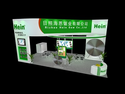 66平米展臺設(shè)計制作：二面開口/現(xiàn)代/木質(zhì)結(jié)構(gòu)/綠色，為汽配展展商而作（免費使用）