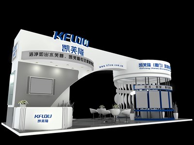 60平米展臺設計制作：三面開口/現(xiàn)代/木質(zhì)結(jié)構(gòu)/白色，為美博會展商而作（免費使用）