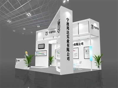 35平米展臺(tái)設(shè)計(jì)制作：三面開口/前衛(wèi)/木質(zhì)結(jié)構(gòu)/白色，為汽配展展商而作（免費(fèi)使用）
