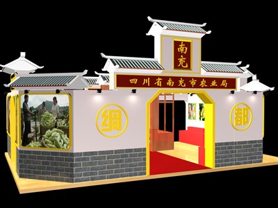 54平米展臺(tái)設(shè)計(jì)制作：一面開(kāi)口/現(xiàn)代/木質(zhì)結(jié)構(gòu)/白色，為農(nóng)交會(huì)展商而作（免費(fèi)使用）