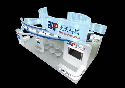72平米展臺設(shè)計制作：四面開口/現(xiàn)代/木質(zhì)結(jié)構(gòu)/白色，為安防展展商而作（免費使用）