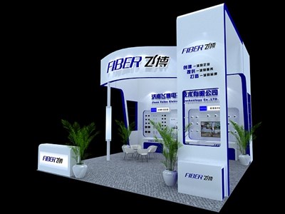 36平米展臺設(shè)計制作：三面開口/現(xiàn)代/木質(zhì)結(jié)構(gòu)/白色，為安防展展商而作（免費使用）