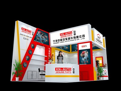 36平米展臺(tái)設(shè)計(jì)制作：二面開口/現(xiàn)代/木質(zhì)結(jié)構(gòu)/白色，為汽配展展商而作（免費(fèi)使用）
