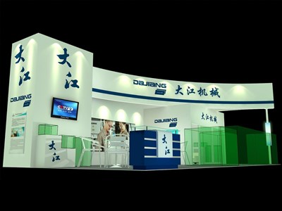 72平米展臺設(shè)計(jì)制作：二面開口/現(xiàn)代/木質(zhì)結(jié)構(gòu)/綠色，為汽配展展商而作（免費(fèi)使用）