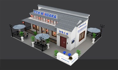180平米展臺(tái)設(shè)計(jì)制作：四面開口/中式/木質(zhì)結(jié)構(gòu)/灰色，為安防展展商而作（免費(fèi)使用）