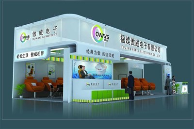 116.2平米展臺設計制作：三面開口/現(xiàn)代/木質結構/白色，為體博會展商而作（免費使用）