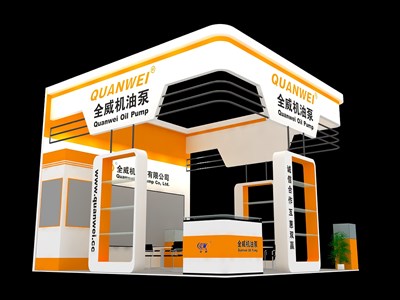 36平米展臺設(shè)計制作：三面開口/現(xiàn)代/木質(zhì)結(jié)構(gòu)/橙色，為汽配展展商而作（免費使用）