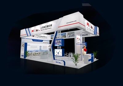 60平米展臺設(shè)計(jì)制作：三面開口/現(xiàn)代/木質(zhì)結(jié)構(gòu)/白色，為汽配展展商而作（免費(fèi)使用）