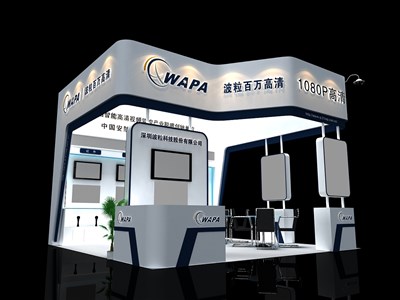 36平米展臺設(shè)計制作：三面開口/現(xiàn)代/木質(zhì)結(jié)構(gòu)/白色，為汽配展展商而作（免費使用）