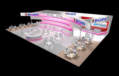425平米展臺設(shè)計(jì)制作：三面開口/現(xiàn)代/木質(zhì)結(jié)構(gòu)/白色，為機(jī)械展展商而作（免費(fèi)使用）