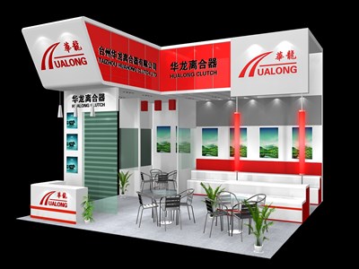 36平米展臺設計制作：二面開口/現(xiàn)代/木質(zhì)結(jié)構(gòu)/紅色，為汽配展展商而作（免費使用）