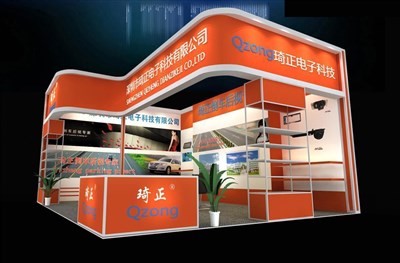 48平米展臺設計制作：二面開口/現(xiàn)代/木質(zhì)結(jié)構(gòu)/橙色，為汽配展展商而作（免費使用）
