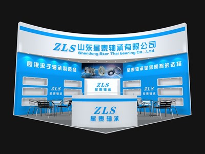 36平米展臺設(shè)計(jì)制作：二面開口/現(xiàn)代/木質(zhì)結(jié)構(gòu)/藍(lán)色，為機(jī)械展展商而作（免費(fèi)使用）