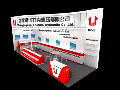 27平米展臺設(shè)計制作：二面開口/現(xiàn)代/木質(zhì)結(jié)構(gòu)/白色，為汽配展展商而作（免費使用）