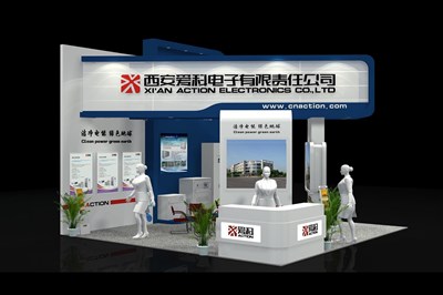 36平米展臺設(shè)計制作：三面開口/前衛(wèi)/木質(zhì)結(jié)構(gòu)/藍色，為電子展展商而作（免費使用）