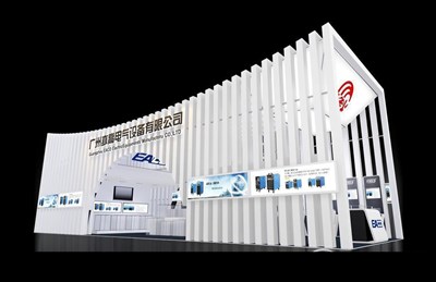 108平米展臺設計制作：二面開口/前衛(wèi)/木質結構/白色，為電子展展商而作（免費使用）
