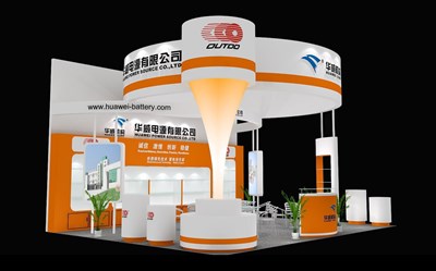 45平米展臺(tái)設(shè)計(jì)制作：三面開口/現(xiàn)代/木質(zhì)結(jié)構(gòu)/橙色，為電子展展商而作（免費(fèi)使用）