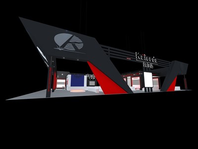 720平米展臺設計制作：四面開口/現(xiàn)代/木質結構/黑色，為電子展展商而作（免費使用）