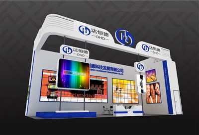 90平米展臺設計制作：二面開口/現(xiàn)代/木質(zhì)結(jié)構(gòu)/白色，為綜合展展商而作（免費使用）