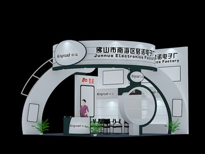 36平米展臺設(shè)計制作：三面開口/現(xiàn)代/木質(zhì)結(jié)構(gòu)/白色，為電子展展商而作（免費使用）