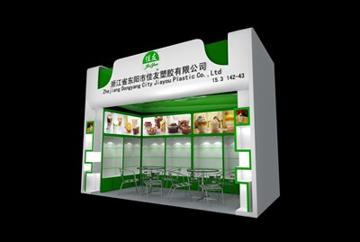 18平米展臺(tái)設(shè)計(jì)制作：一面開口/現(xiàn)代/木質(zhì)結(jié)構(gòu)/白色，為綜合展展商而作（免費(fèi)使用）