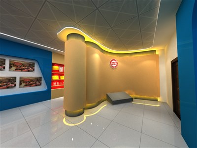 93平米展廳設(shè)計(jì)制作：現(xiàn)代/黃色，教育類展廳-商洛學(xué)院展廳（免費(fèi)使用）
