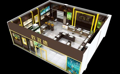 137.5平米展廳設(shè)計(jì)制作：現(xiàn)代/咖啡色，產(chǎn)品類展廳-乾宜德產(chǎn)品展廳（免費(fèi)使用）