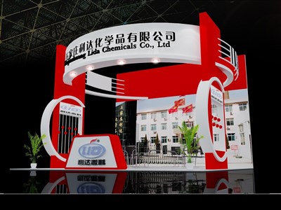 36平米展臺(tái)設(shè)計(jì)制作：三面開口/現(xiàn)代/木質(zhì)結(jié)構(gòu)/粉色，為化工展展商而作（免費(fèi)使用）