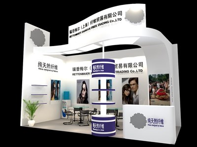 18平米展臺設(shè)計制作：二面開口/現(xiàn)代/木質(zhì)結(jié)構(gòu)/白色，為化工展展商而作（免費使用）