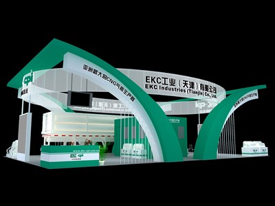 216平米展臺設(shè)計制作：四面開口/現(xiàn)代/木質(zhì)結(jié)構(gòu)/綠色，為綜合展展商而作（免費使用）