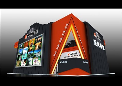 108平米展臺設(shè)計制作：四面開口/前衛(wèi)/型材結(jié)構(gòu)/彩色，為電子展展商而作（免費使用）