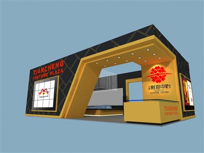 80平米展臺設計制作：一面開口/前衛(wèi)/木質結構/黑色，為房產(chǎn)展展商而作（免費使用）