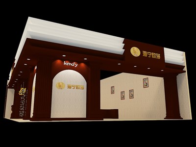253平米展臺設(shè)計制作：二面開口/歐式/木質(zhì)結(jié)構(gòu)/咖啡色，為家具展展商而作（免費(fèi)使用）