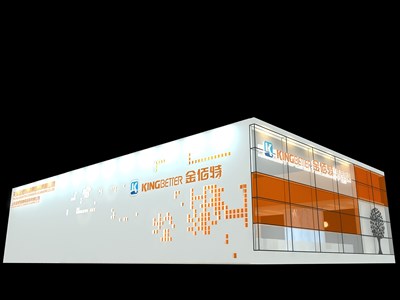 96平米展臺設計制作：二面開口/前衛(wèi)/型材結(jié)構(gòu)/黃色，為家具展展商而作（免費使用）