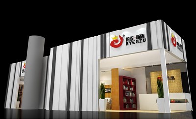 24平米展臺設(shè)計制作：三面開口/前衛(wèi)/型材結(jié)構(gòu)/灰色，為家具展展商而作（免費使用）